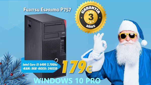 Torre PC Fujitsu Esprimo P757 Intel Core i5 6400 2,70Ghz/8GB DDR4/240GB SSD/WIN 10 PRO