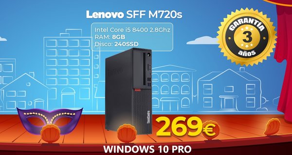 Torre PC Lenovo SFF M720s Intel Core i5 8400 2,8Ghz/8 GB DDR4/240GB SSD/WIN 10 PRO
